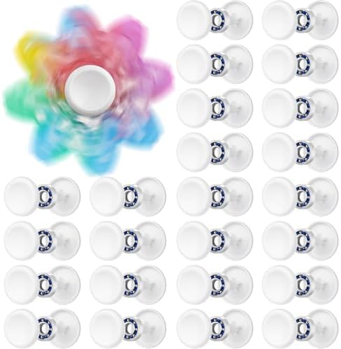 NiArt Fidget Spinner Bearings with Caps 24 Pack, Chrome Steel DIY Set