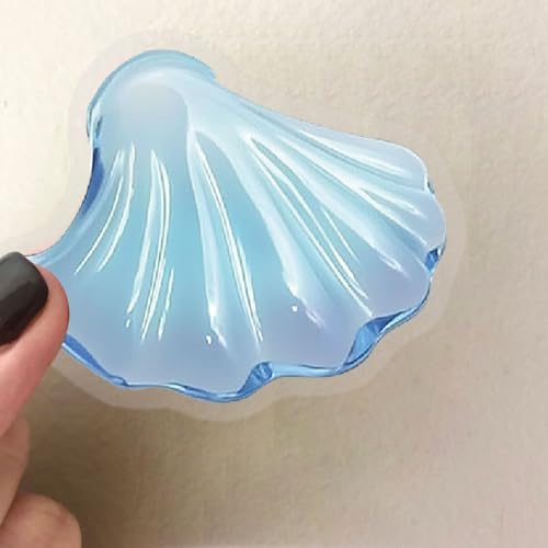 50 Pcs PET Transparent Seashell Stickers, Waterproof Vinyl Coastal Shell Decals for Laptop Skateboard Luggage, Colorful Beach Shell Stickers Gift for Kids Teens Adults (Shell)