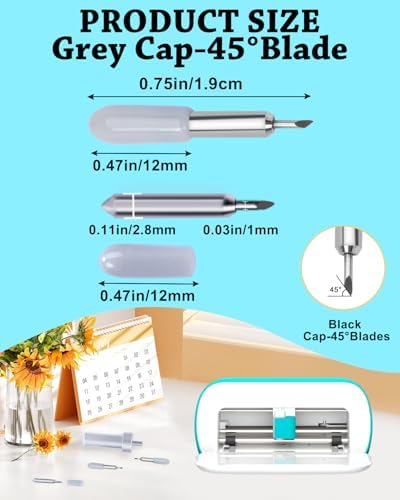 10 Pcs 45°Cutter Blades Compatible with Cricut Joy/Xtra, Paper Cutter Blade