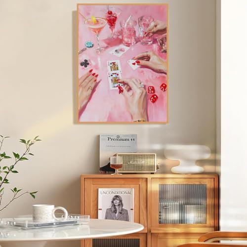 Pink Poker Diamond Art Kits for Adults Diamond Painting Kit for Beginner