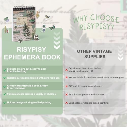 476PCS Vintage Washi Sticker Book & Botanical Journaling Stickers | Ideal for junk journaling, planners, scrapbooking & DIY crafts. Residue-free removal, even after long-term use.