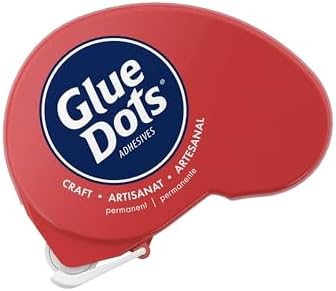 Glue Dots, Craft Dots Dot N' Go Dispenser, Double-Sided, 3/8", .38 Inch, 200 Dots, DIY Craft Glue Tape, Sticky Adhesive Glue Points, Liquid Hot Glue Alternative, Clear