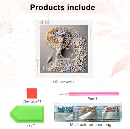 AiYuanzsh 5D Special Shaped Diamond Painting Kit - Charming Goddess Design, Unique Crystal Rhinestone Diamond Art Set for Beginners and Adults, Perfect for Home Wall Decor and Holiday Gifts