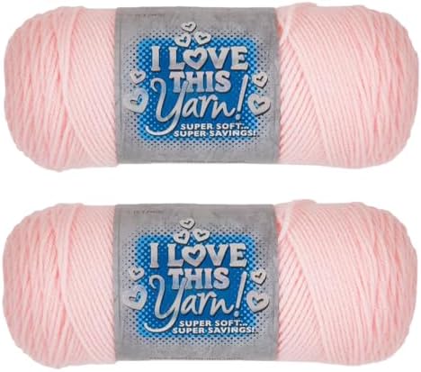 Hobby Lobby I Love This Yarn 100% Acrylic, 102 Soft Pink, Set of 2