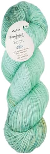 KnitPro Symfonie Fingering Weight Merino Wool Yarn 100g, Mint Sky