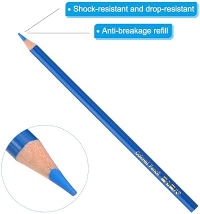PATIKIL Medium Blue Colored Pencils Set,6 Pcs Oil Color Pencils Wooden Coloring Drawing Pencil for Artists Art Painting