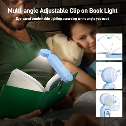 VAVOFO USB Rechargeable Book Light, Bookmark Clip on LED Reading Light