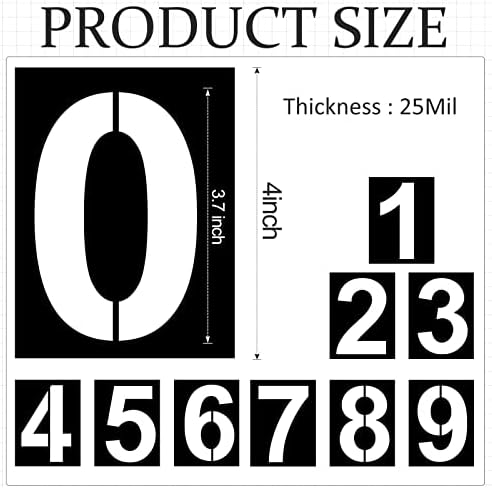 4 Inch Number Stencils Plastic Number Stencils Reusable Digital Painting Templates for Cake Stencil Address Templates