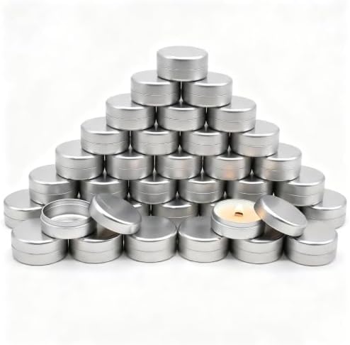 36-Pack 2.5oz Candle Tins with Lids, Metal Candle Jars for Candle Making, Empty Containers Vessels Bulk for Small Business & Beginners DIY Storage -Silver