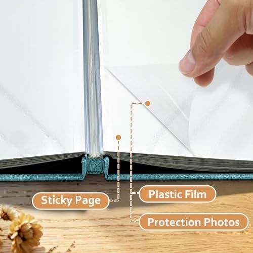 Large Photo Album 20 Sheets/ 40 Pages Self Adhesive Scrapbook Album for 4x6 5x7 8x10 Pictures DIY Photo Book as Scrapbooking Supplies, Birthday Gifts for Women Mom Wedding Baby Family Travel