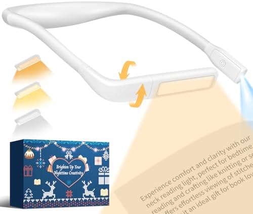 Neck Light, Rechargeable Book Light for Reading, Bright Dual Lamps