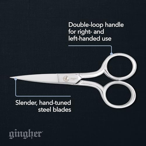 Gingher 4" Straight Embroidery Scissors to Cut Fabric & Needlework