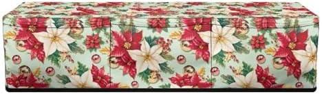 Binienty Xmas Poinsettia Cutting Machine Dust Cover, Christmas Decoration Cutting Maker Accessories, Scrapbooking Die-Cut Machine Covers Organizer Accessories with Storage Pockets