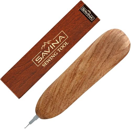 Savina Handmade Needle Threader for Hand Sewing - Hardwood Handle with Stainless Steel Hook (1cm Extended) for Easy Threading - Works with Sewing Machines & Small Eye Needles (Needle Threader)