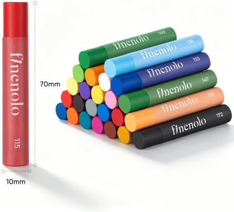 finenolo 24 Colors Oil Pastels, Rich Pigment with 2 Extra White