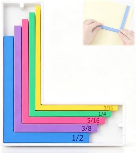 Paper Crafting Alignment Guide Set with Case,Margin Precision Layering Matting Spacers,Precision Layering & Matting Spacers,Color Coded Size Tabs for Card Making and Scrapbooking (5Pcs)