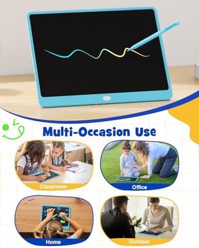 TEKFUN 16" LCD Writing Tablet for Kids & Family, Large Reusable Writing Pad for Homework, Notes Daily Use, Screen-Free Drawing & Note Board for Home, School,Travel (Blue)