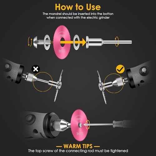44 Pcs Pink Cutting Wheel Set Compatible with Plastic for Rotary Tool
