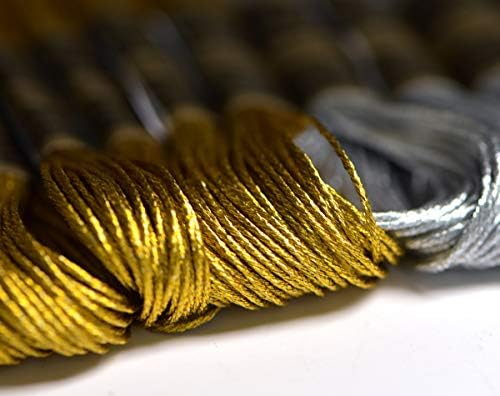 24 Skeins Metallic Embroidery Thread -Cross Stitch Threads - Friendship Bracelets String - Crafts Floss Gold and Sliver