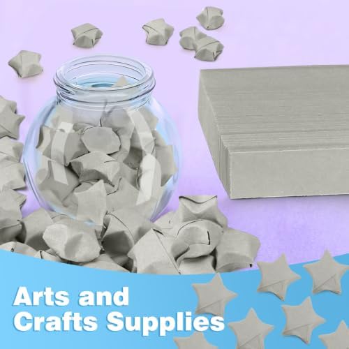 FoDau770 Solid Color Star Paper Strips - 360 Sheet, Grey