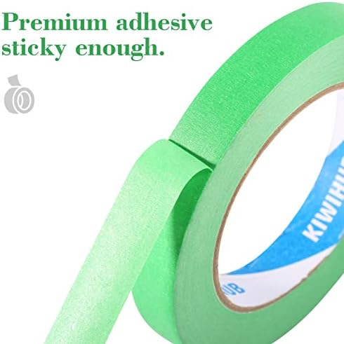 Green Painters Tape,1 inch x 60 Yards x 5 Rolls(300 Yards Total)