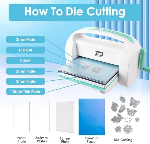 Die Cutting Machine for Card Making, Foldable Embossing Machine for Scrapbooking，DIY Paper Craft (Gift Box), 9" Openning