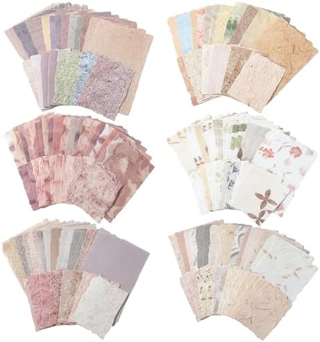 BESARME 192 Pcs Vintage Scrapbook Paper Set, 6 Themes For Journaling