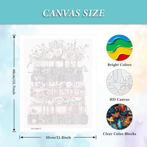 AIBOERL Paint by Numbers Kit for Adults Beginner,Flower Book, 12X16In