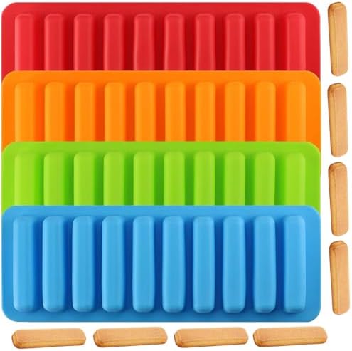 10 Cavity Long Stick Silicone Candy Chocolate Molds Set Of 4
