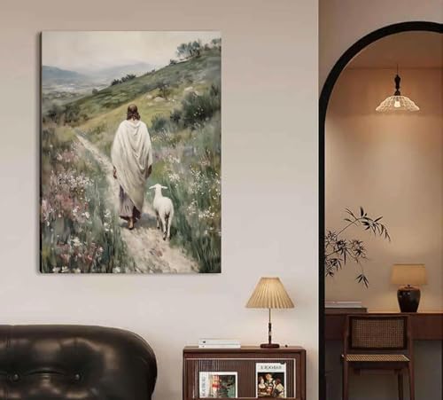 Christianity Paint by Numbers Kit for Adults Framed Canvas, Frameworkless