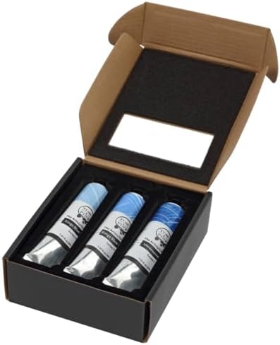 Tusc & Pine Artist Oil Paint - 40 ml Set of 3 - Assorted Blues Colors - Non-Yellowing, Maximum Pigment Load, Small Batch Milled Oil Paints Developed for Professional Artists