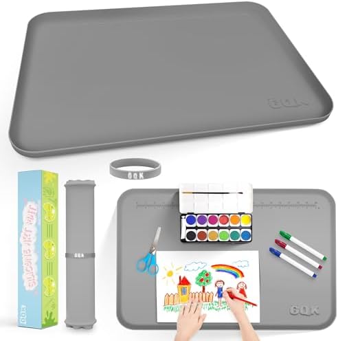 Silicone Art Mat for Crafts with Raised Sides to Stay Tidy, 24" x 16"
