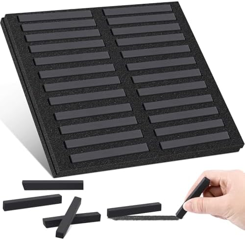 Watersay 24 Pcs Soft Pastel Drawing Chalk Set Square Sketch Chalk Non-toxic Artist Pastel Sticks for Professional Artists and Art Lovers(60 x 8 x 8 mm,Black)