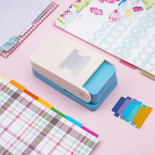 Tab Paper Punch-File Tab Puncher for Creating Custom Tabs on Craft Projects, Scrapbook,Calendars, Planner Inserts, Journaling, Bible & Books | Suitable for Many Materials | Tab Size 1.57x0.39 Inch