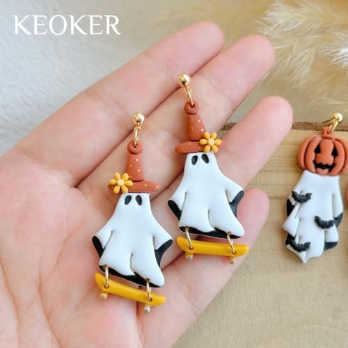 Keoker Ghost Polymer Clay Cutters Halloween, Halloween Clay Cutters for Polymer Clay Jewelry, Ghost Earring Clay Cutter