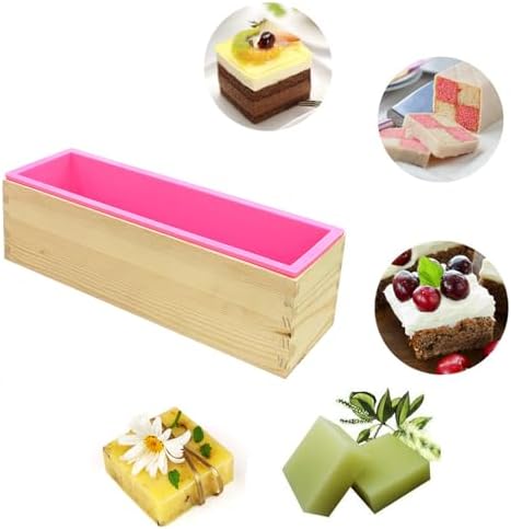 Silicone Soap Mold Loaf with Wooden Box for Soap Making