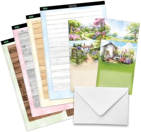 Katy Sue Pretty Petals Picket Fence Card Making Kit. Contains 8 Shaped Cards, 2 Sheets of Die Cut Decoupage, Foam Pads, 8 Envelopes & Instructions. for Card Making Supplies & Card Crafting