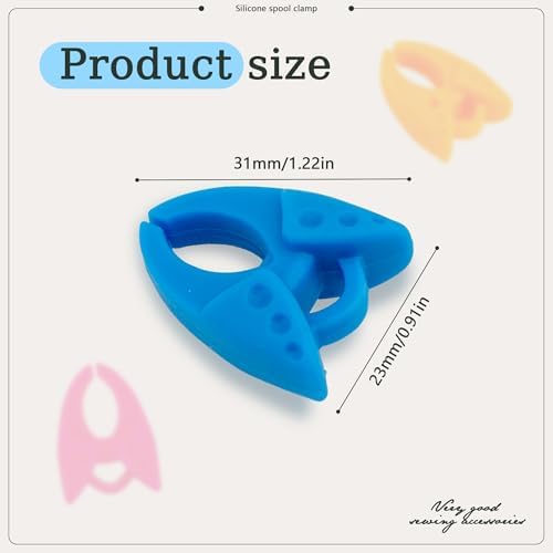 100pcs 4 Colors Sewing Bobbin Holder Clips Silicone Bobbin Spool Clips Sewing Supplies for Embroidery Quilting Thread Spools Organizing (4color-100pcs)