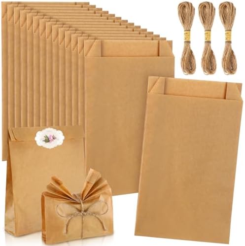 Fulmoon 200 Pcs Soap Packaging Paper Bag 5''x8'' with Rope,Solid Color