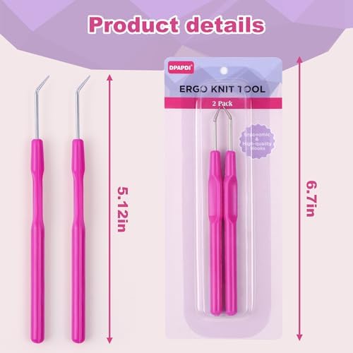 DPAPDI Knitting Loom Hook & Tool with Ergonomic Plastic Handle