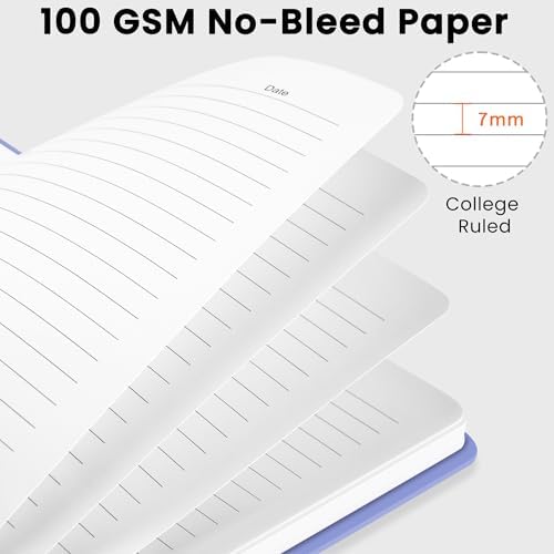 Lined Spiral Journal Notebook, A5 College Ruled Notebook for Note-Taking