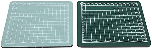 2pcs 8x8cm Mini Cutting Mat Board Self Healing Anti Skid PVC Pad Craft Tools Portable Non Slip Grid Line Cutting Board for DIY Desktop Protection 3.15x3.15x0.12inch