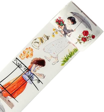 WT Pre-Cut Leisurely Days Washi Tape Roll, Original Designs, Decorative for Bible Journaling, Bullet Journals, Scrapbooks, Planners & DIY Craft Supplies