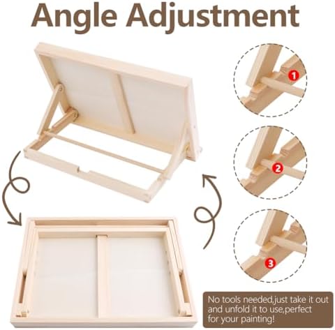 2 Pack Tabletop Easel for Painting, Adjustable Desktop Easel, 13 x 9 Inches