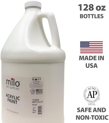 milo Acrylic Paint Set (White Acrylic 128 oz)