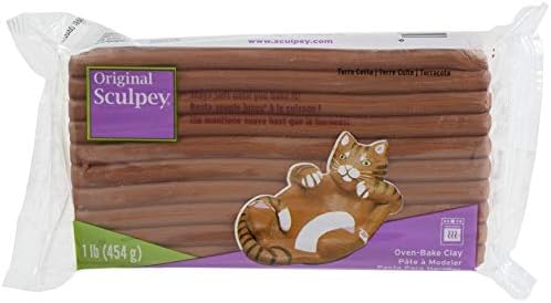 Original Sculpey® Terra Cotta, Non Toxic, Polymer clay, Oven Bake Clay, 1 pound great for modeling, sculpting, holiday, DIY and school projects. Perfect for all skill levels.