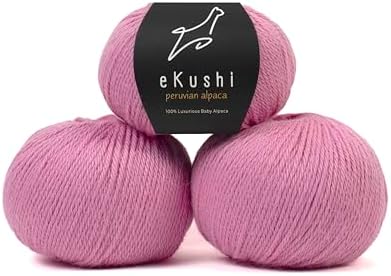 100% Baby Alpaca Yarn for Knitting & Crocheting - Set of 3 Skeins of Premium Yarn DK - Lightweight, Hypoallergenic & Thermal Peru Made - Ideal for Delicate Projects (RE104 - Light Orchid)