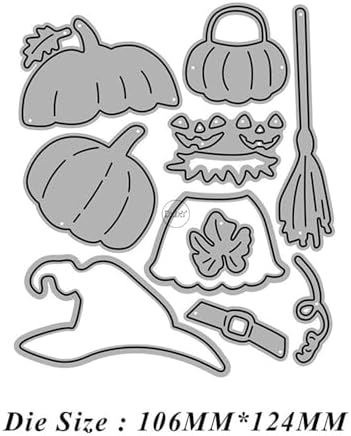 Patchwork Halloween Pumpkin Witch Hat Metal Cutting Dies for Card Making