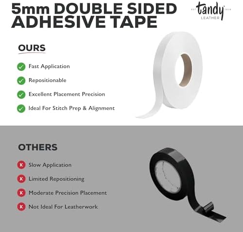 Tandy Leather Tanner's Bond Double-Sided Tape, Mess Free, 5 mm x 20 m