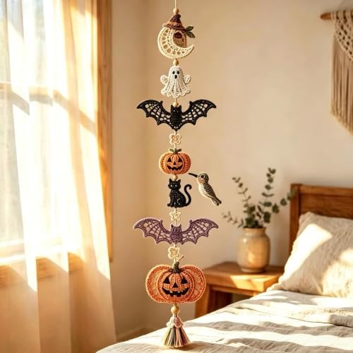CHIANART Butterfly Garden Cascade DIY Crochet Kit, Step-by-Step Tutorials with Soft Yarn & Hook, Butterfly Garden Cascade Hanging Ornament for Windows or Bedrooms.，E